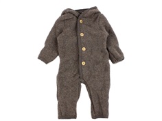 Huttelihut brown melange wool suit merino wool fleece  